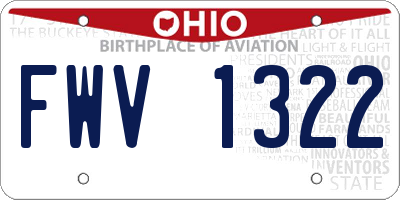 OH license plate FWV1322