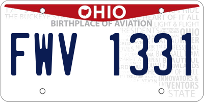 OH license plate FWV1331