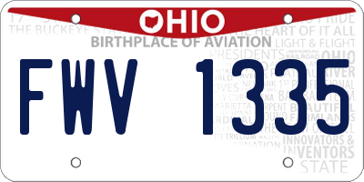 OH license plate FWV1335