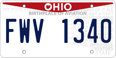 OH license plate FWV1340