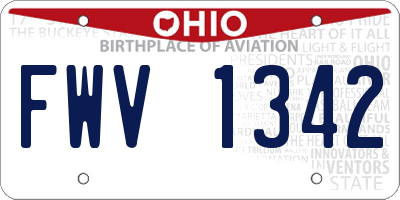 OH license plate FWV1342
