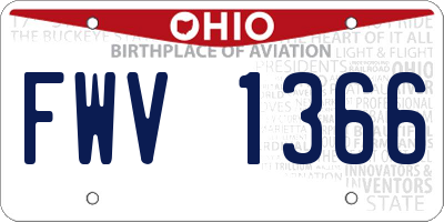 OH license plate FWV1366