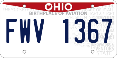 OH license plate FWV1367