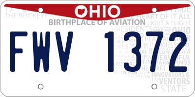 OH license plate FWV1372