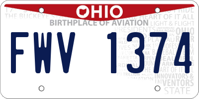 OH license plate FWV1374