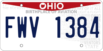 OH license plate FWV1384