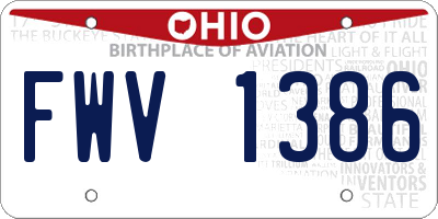 OH license plate FWV1386