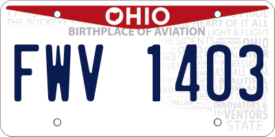 OH license plate FWV1403