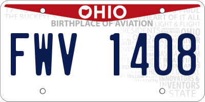 OH license plate FWV1408