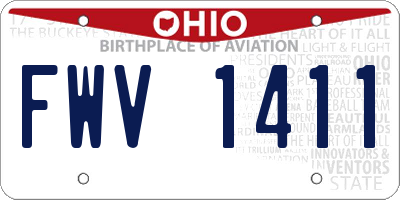 OH license plate FWV1411