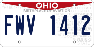 OH license plate FWV1412