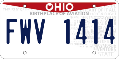 OH license plate FWV1414