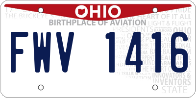 OH license plate FWV1416