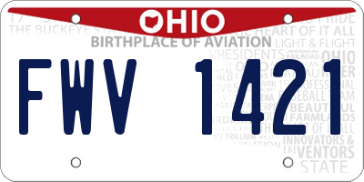 OH license plate FWV1421