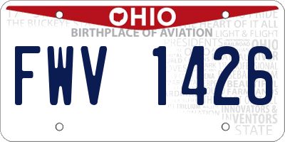 OH license plate FWV1426
