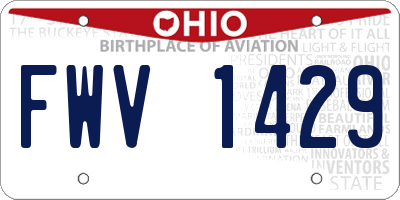 OH license plate FWV1429