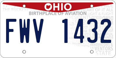 OH license plate FWV1432