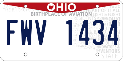 OH license plate FWV1434