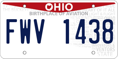 OH license plate FWV1438