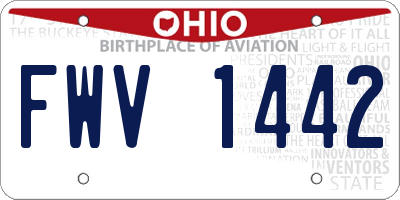 OH license plate FWV1442