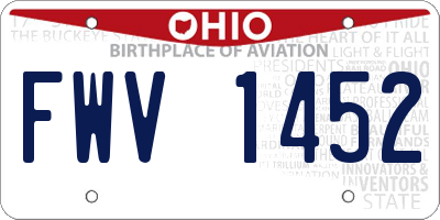 OH license plate FWV1452