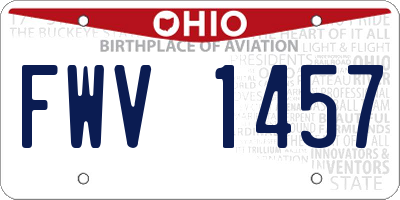 OH license plate FWV1457