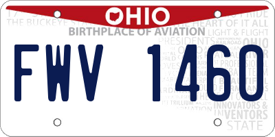 OH license plate FWV1460