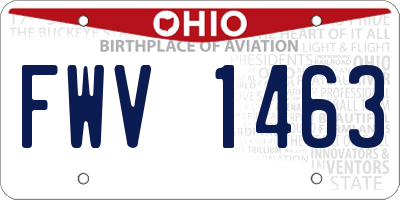 OH license plate FWV1463