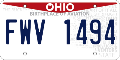 OH license plate FWV1494
