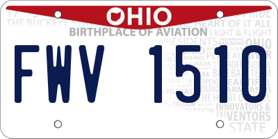 OH license plate FWV1510