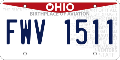 OH license plate FWV1511