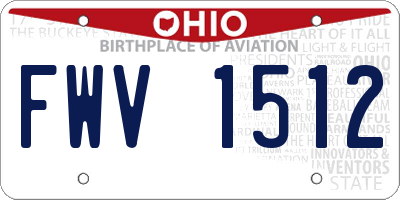 OH license plate FWV1512