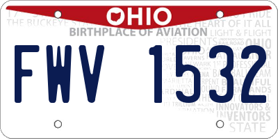 OH license plate FWV1532