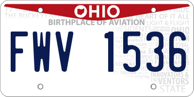 OH license plate FWV1536