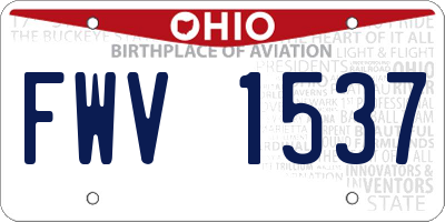 OH license plate FWV1537