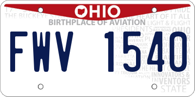 OH license plate FWV1540