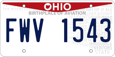 OH license plate FWV1543