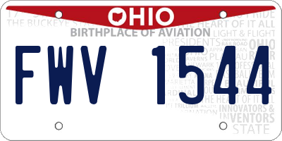 OH license plate FWV1544