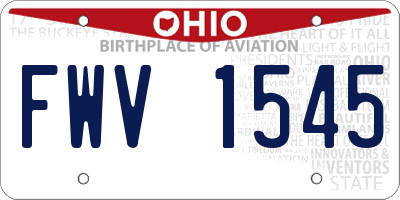 OH license plate FWV1545