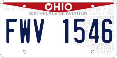 OH license plate FWV1546