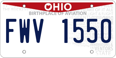 OH license plate FWV1550