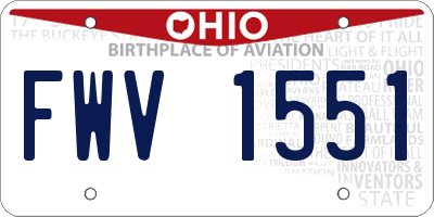 OH license plate FWV1551