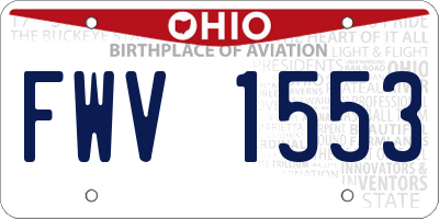 OH license plate FWV1553