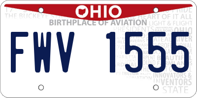 OH license plate FWV1555