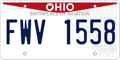 OH license plate FWV1558