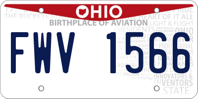 OH license plate FWV1566