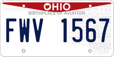 OH license plate FWV1567