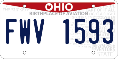 OH license plate FWV1593