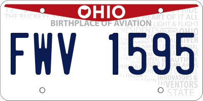 OH license plate FWV1595