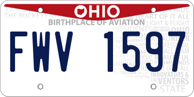 OH license plate FWV1597